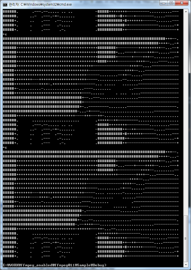 ffmpeg version : 0.11 win32 shared binary (dev용)